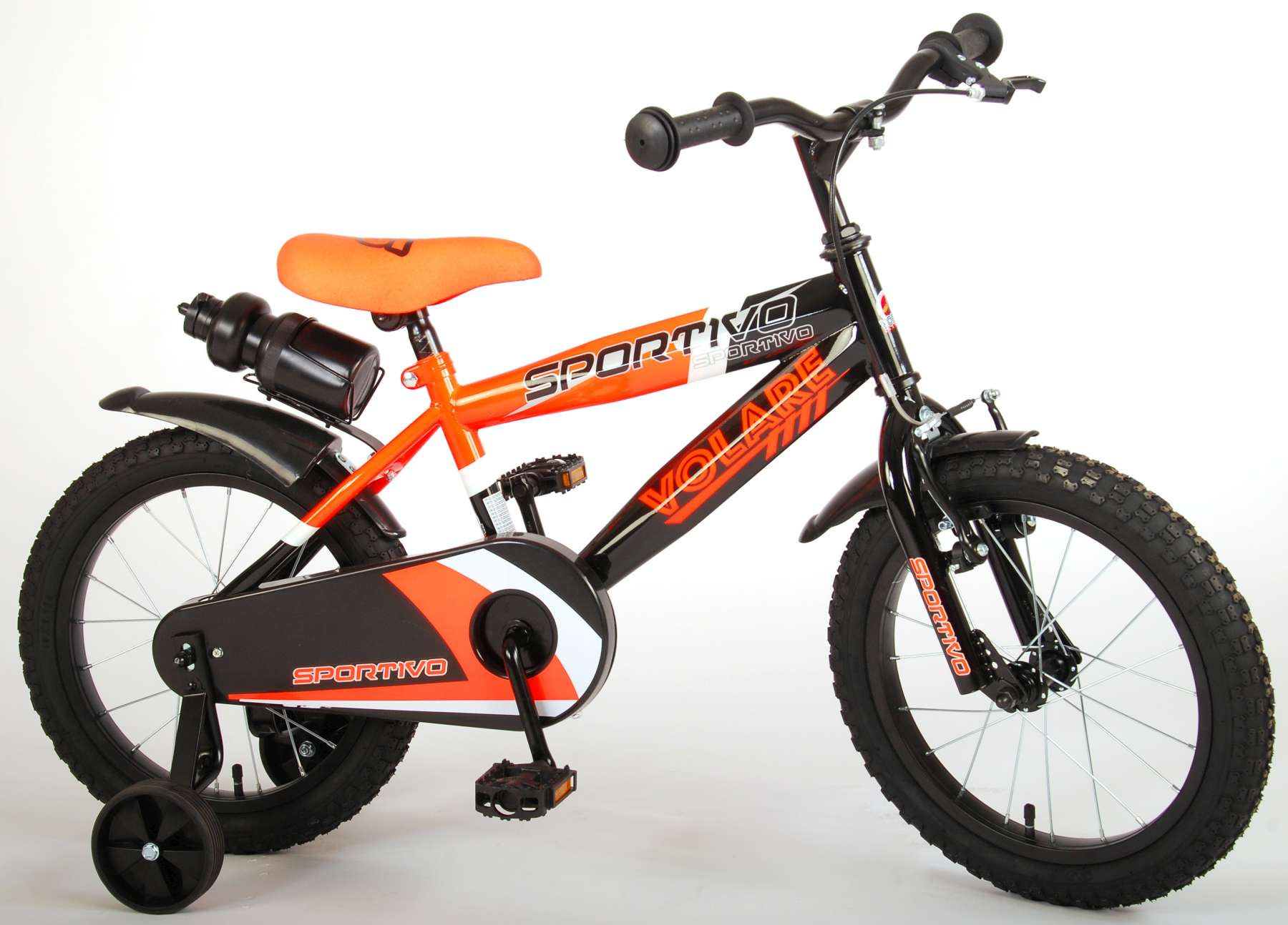 De controle krijgen Surichinmoi Decoratie Volare Sportivo Kinderfiets - Jongens - 16 inch - Neon Oranje Zwart - 95%  afgemonteerd