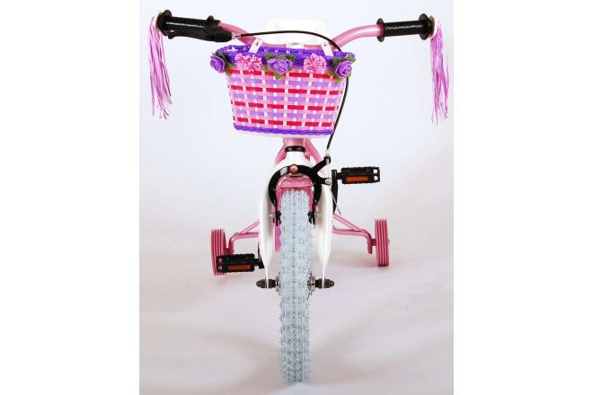 Volare Rose Kinderfiets - Meisjes - 14 inch - Roze Wit - 95% afgemonteerd