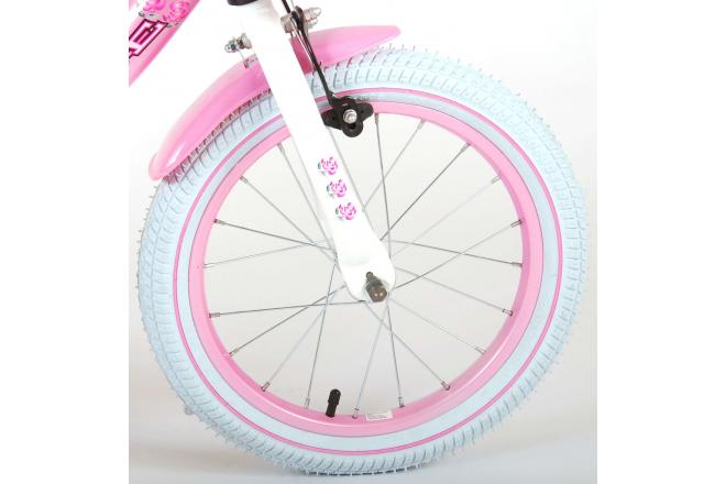 Volare Rose Kinderfiets - Meisjes - 16 inch - Roze Wit - 95% afgemonteerd