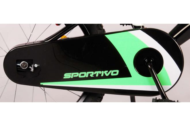 Volare Sportivo Kinderfiets - Jongens - 14 inch - Neon Groen Zwart - 95% afgemonteerd