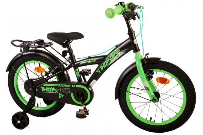 Volare Thombike Kinderfiets - Jongens - 16 inch - Zwart Groen - Twee Handremmen