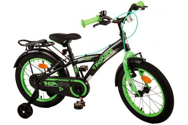 Volare Thombike Kinderfiets - Jongens - 16 inch - Zwart Groen - Twee Handremmen