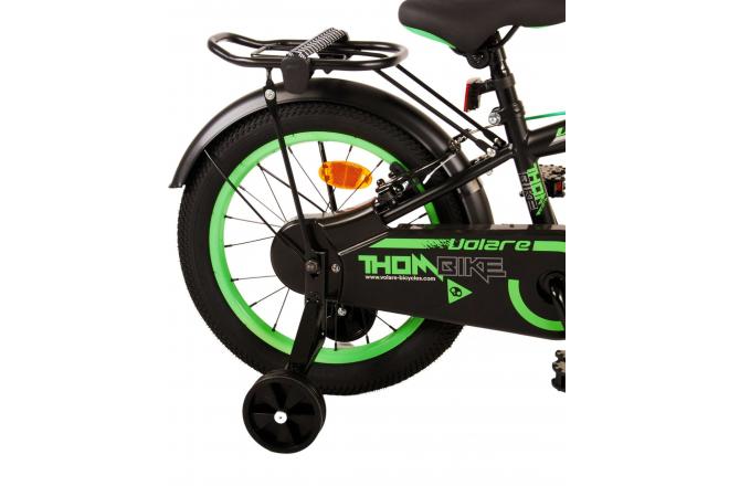 Volare Thombike Kinderfiets - Jongens - 16 inch - Zwart Groen - Twee Handremmen