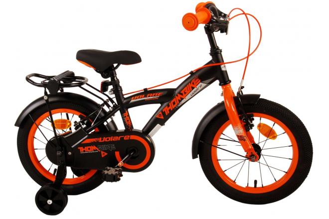 Volare Thombike Kinderfiets - Jongens - 14 inch - Zwart Oranje - Twee Handremmen