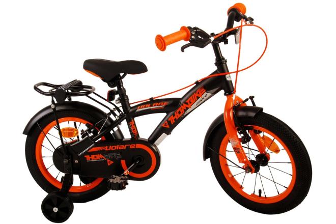 Volare Thombike Kinderfiets - Jongens - 14 inch - Zwart Oranje - Twee Handremmen