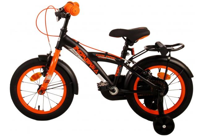 Volare Thombike Kinderfiets - Jongens - 14 inch - Zwart Oranje - Twee Handremmen