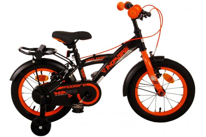 Volare Thombike Kinderfiets - Jongens - 14 inch - Zwart Oranje - Twee Handremmen