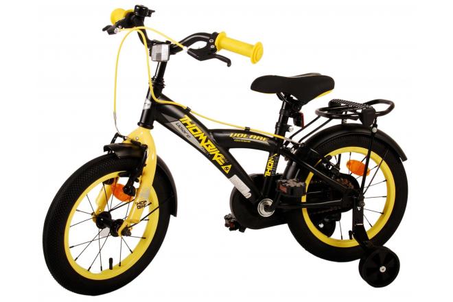 Volare Thombike Kinderfiets - Jongens - 14 inch - Zwart Geel - Twee Handremmen