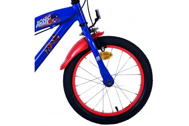 Sonic Prime Kinderfiets - Jongens - 16 inch - Blauw Rood - Twee handremmen