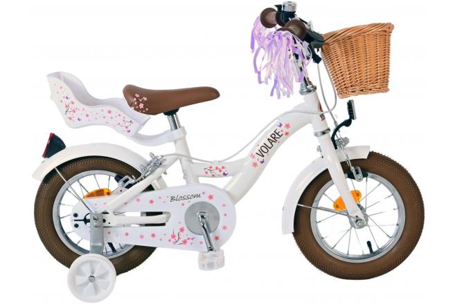 Volare Blossom Kinderfiets Meisjes 12 inch Wit Twee handremmen