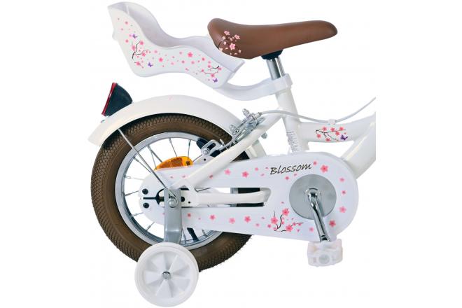 Volare Blossom Kinderfiets - Meisjes - 12 inch - Wit - Twee handremmen