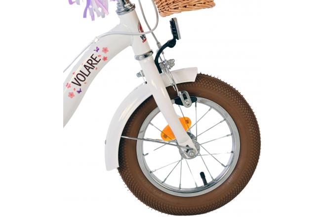 Volare Blossom Kinderfiets - Meisjes - 12 inch - Wit - Twee handremmen