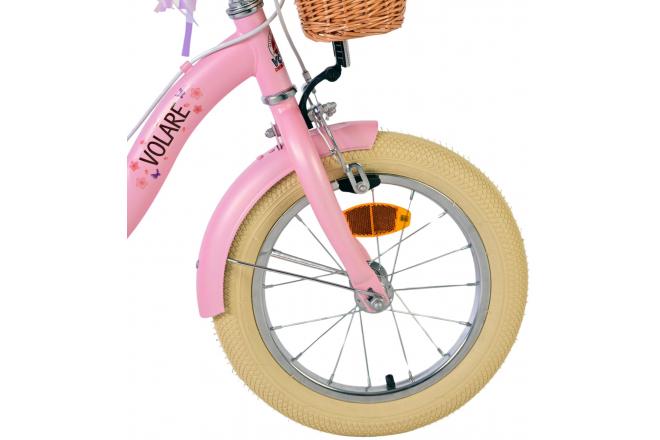 Volare Blossom Kinderfiets - Meisjes - 14 inch - Roze - Twee Handremmen