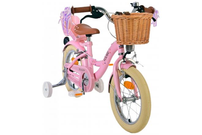 Volare Blossom Kinderfiets - Meisjes - 14 inch - Roze - Twee Handremmen