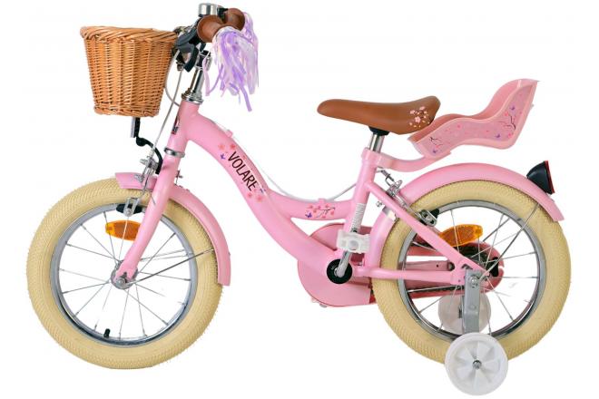 Volare Blossom Kinderfiets - Meisjes - 14 inch - Roze - Twee Handremmen