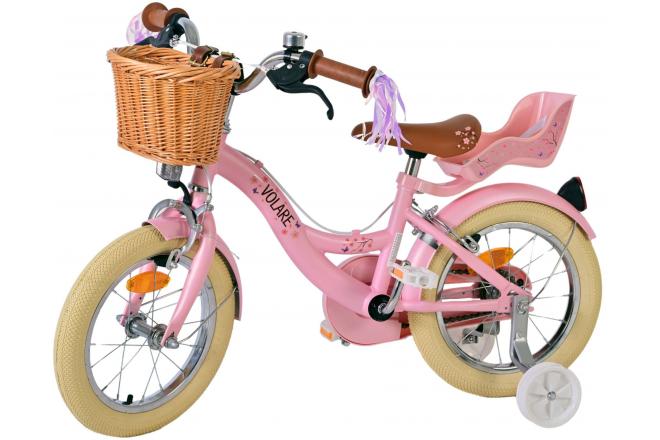 Volare Blossom Kinderfiets - Meisjes - 14 inch - Roze - Twee Handremmen