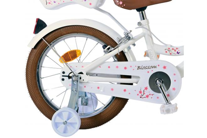 Volare Blossom Kinderfiets - Meisjes - 16 inch - Wit - Twee Handremmen