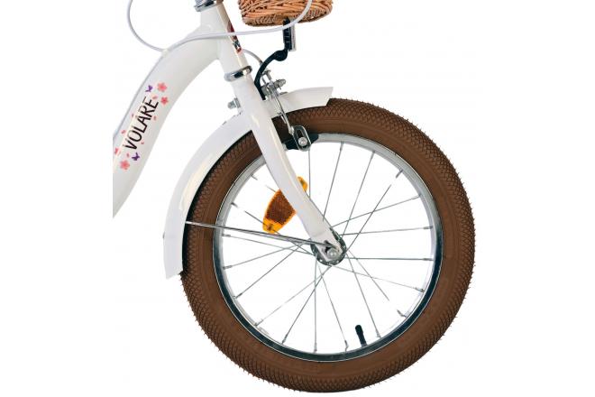 Volare Blossom Kinderfiets - Meisjes - 16 inch - Wit - Twee Handremmen