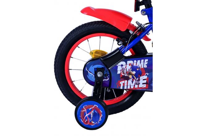 Sonic Prime Kinderfiets - Jongens - 14 inch - Blauw Rood - Twee handremmen