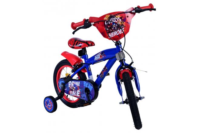 Sonic Prime Kinderfiets - Jongens - 14 inch - Blauw Rood - Twee handremmen