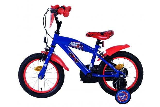 Sonic Prime Kinderfiets - Jongens - 14 inch - Blauw Rood - Twee handremmen