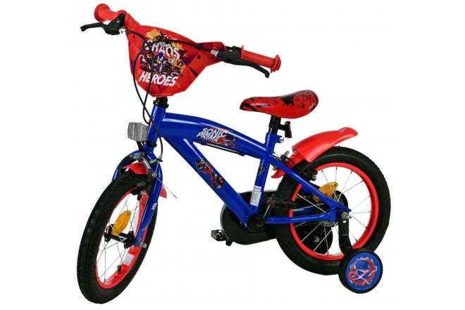 Sonic Prime Kinderfiets - Jongens - 14 inch - Blauw Rood - Twee handremmen