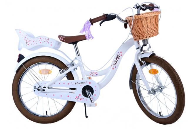 Volare Blossom Kinderfiets - Meisjes - 18 inch - Wit - Twee handremmen