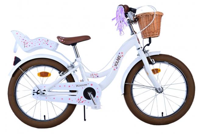 Volare Blossom Kinderfiets - Meisjes - 18 inch - Wit - Twee handremmen