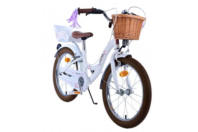 Volare Blossom Kinderfiets - Meisjes - 18 inch - Wit - Twee handremmen