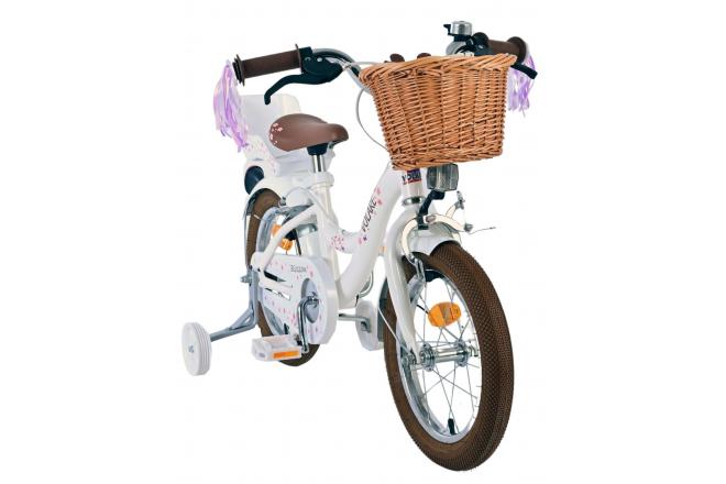 Volare Blossom Kinderfiets - Meisjes - 14 inch - Wit - Twee Handremmen