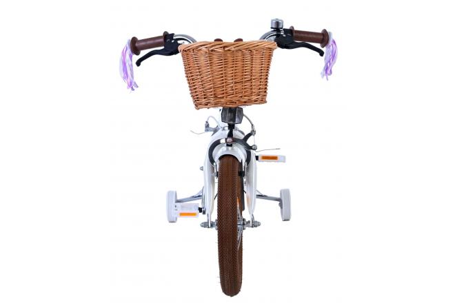 Volare Blossom Kinderfiets - Meisjes - 14 inch - Wit - Twee Handremmen