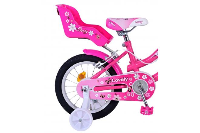 Volare Lovely Kinderfiets - Meisjes - 14 inch - Roze Wit - Twee Handremmen [CLONE]