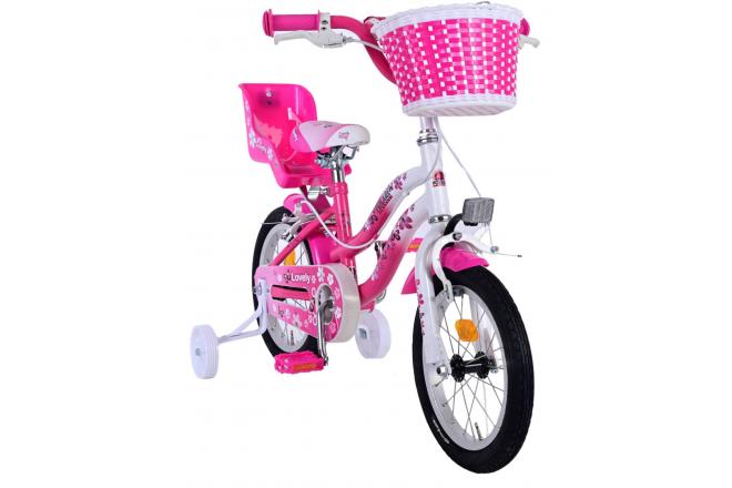 Volare Lovely Kinderfiets - Meisjes - 14 inch - Roze Wit - Twee Handremmen [CLONE]