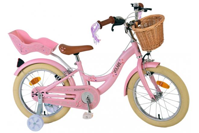 Volare Blossom Kinderfiets - Meisjes - 16 inch - Roze - Twee Handremmen