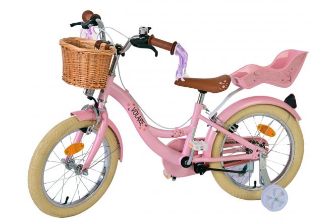 Volare Blossom Kinderfiets - Meisjes - 16 inch - Roze - Twee Handremmen