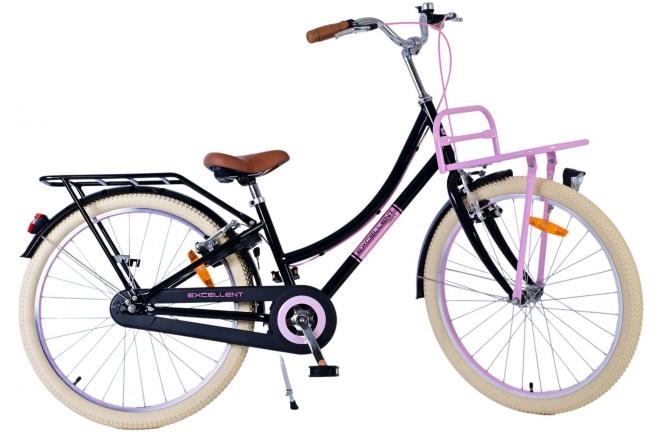 Volare Excellent Kinderfiets - Meisjes - 24 inch - Zwart - Twee handremmen