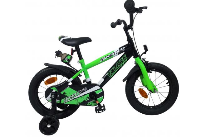 Volare Sportivo Kinderfiets Jongens 14 inch Groen Zwart Twee Handremmen