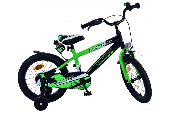 Volare Sportivo Kinderfiets - Jongens - 16 inch - Groen Zwart