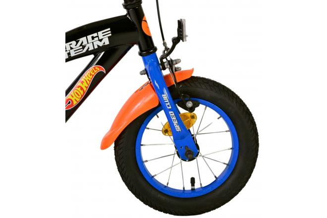 Hot Wheels Kinderfiets - Jongens - 12 inch - Zwart Oranje Blauw