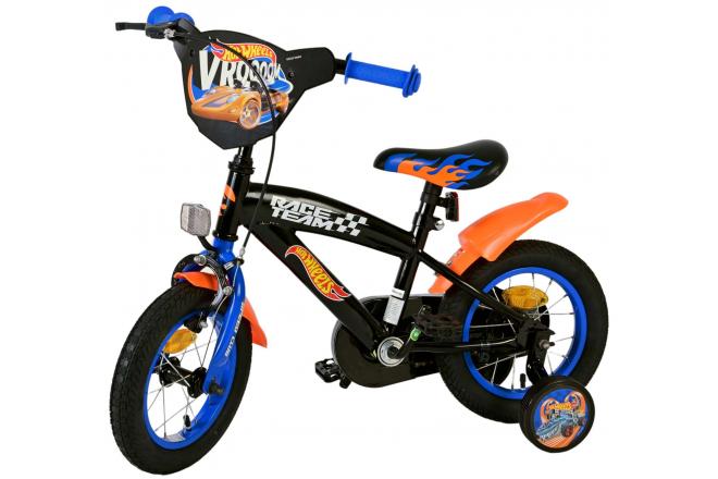 Hot Wheels Kinderfiets - Jongens - 12 inch - Zwart Oranje Blauw