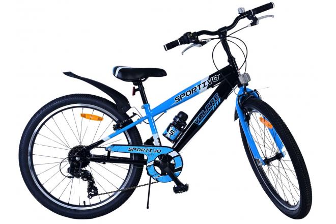 Volare Sportivo Kinderfiets - Jongens - 24 inch - 7 Speed - Zwart Blauw