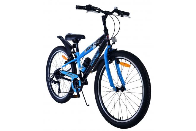 Volare Sportivo Kinderfiets - Jongens - 24 inch - 7 Speed - Zwart Blauw