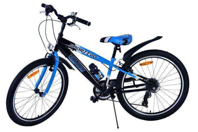 Volare Sportivo Kinderfiets - Jongens - 24 inch - 7 Speed - Zwart Blauw