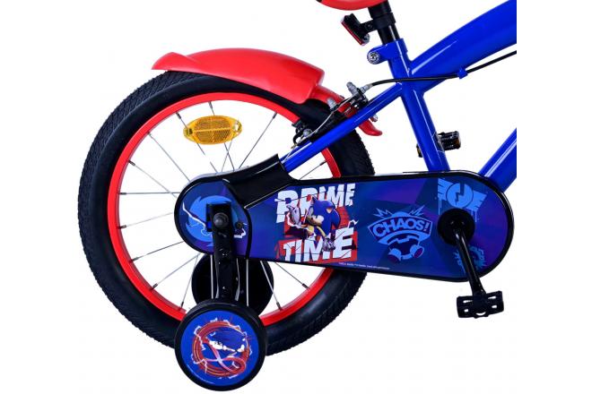 Sonic Prime Kinderfiets - Jongens - 16 inch - Blauw Rood - Twee handremmen