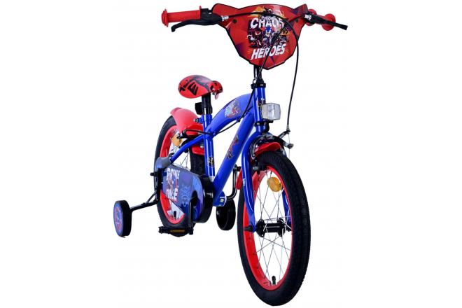 Sonic Prime Kinderfiets - Jongens - 16 inch - Blauw Rood - Twee handremmen